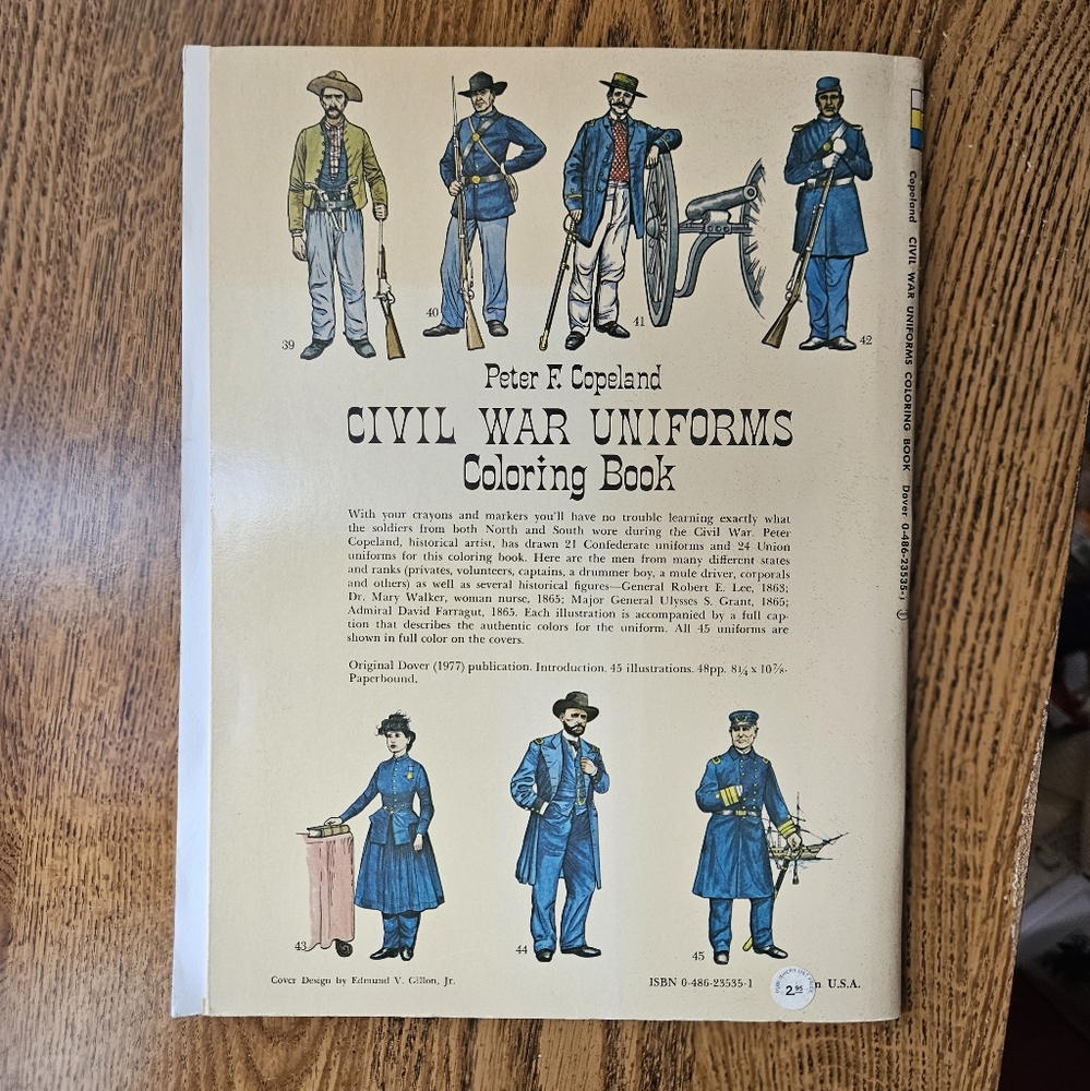 Civil War Uniforms Coloring Book, Peter Copeland, 1977, vintage